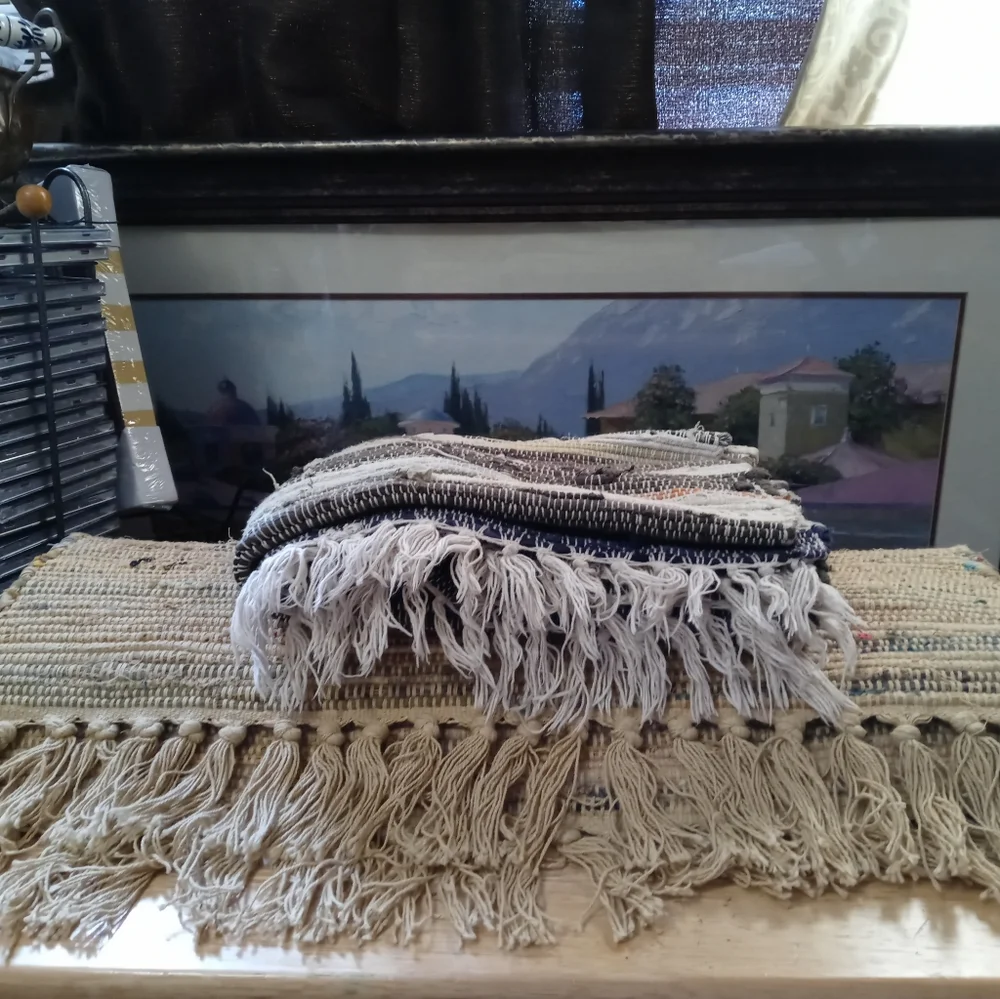 🌅🏫 2 Gallic Artisan Cotton Rugs 🆕🏬 22